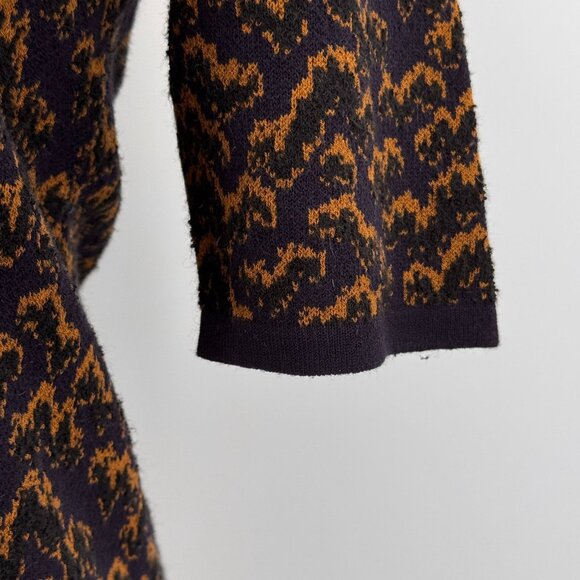 Ann Taylor Sweater Dress Womens‎ XS Knit Dress Abstract Midi Old Money Dark Prep - Picture 6 of 8